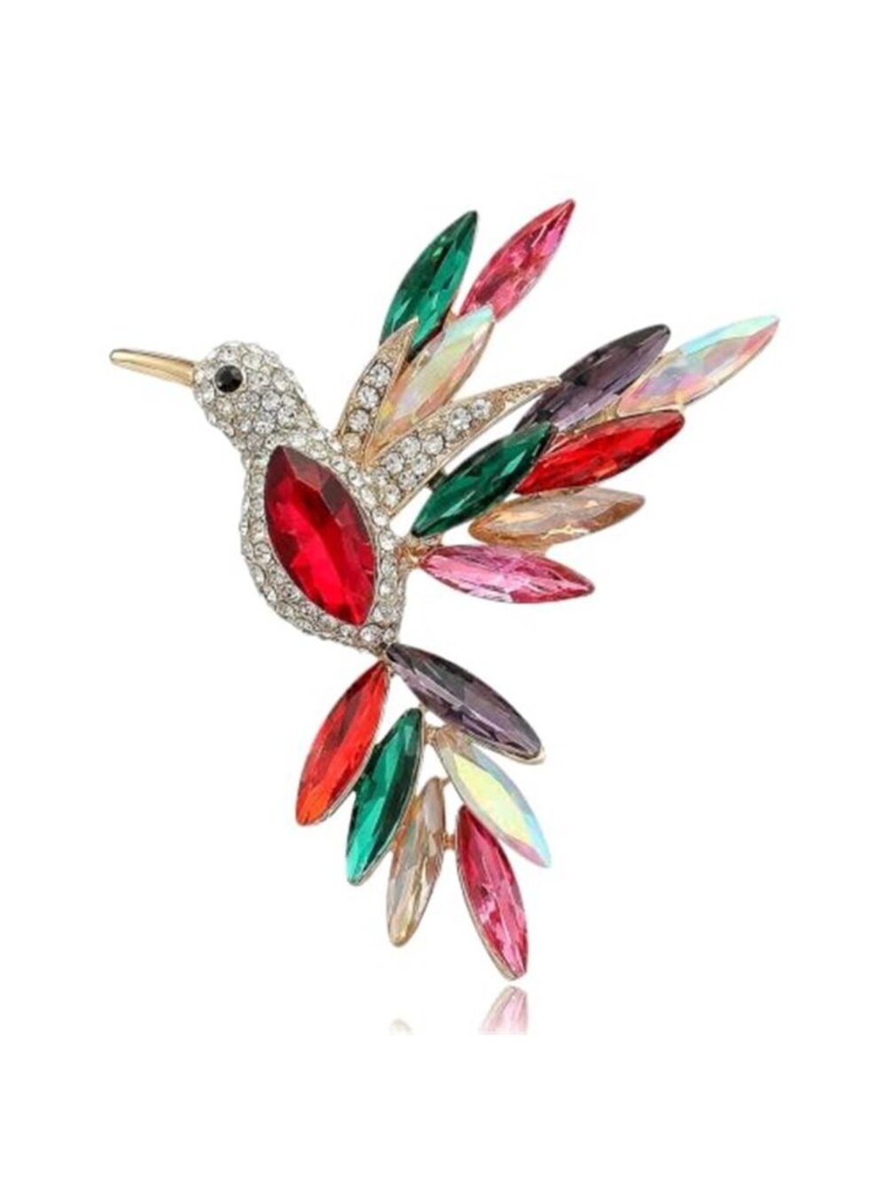 Rhinestones Hummingbird Brooches and Pins for Women Bag Charms